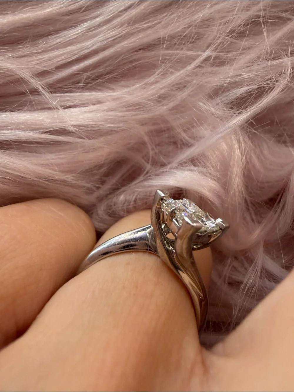 1 CT Princess-Cut Diamond Ring w/ Platinum setting
